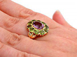 Victorian Amethyst and Peridot ring Hand Wearing
