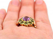 Victorian Amethyst and Peridot ring Finger Wearing