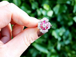 vintage ruby and diamond flower ring