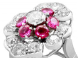 vintage ruby and diamond flower ring