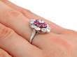 vintage ruby and diamond flower ring