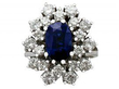 Vintage Sapphire and Diamond Cluster Ring