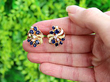 gold sapphire diamond earrings