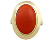 Red Coral Ring in Yellow Gold