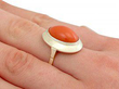 Red Coral Ring in Yellow Gold