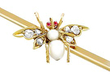 gold bar brooch with insect