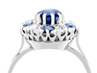 Sapphire and Diamond Cluster Ring Antique