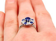 Sapphire and Diamond Cluster Ring Antique Wearing