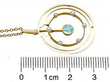 Antique Gold Aquamarine and Pearl Pendant size