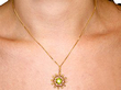 Antique Peridot Pendant with Pearls Wearing 