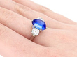 Burma Sapphire Engagement Ring Wearing on hand
