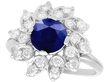 Sapphire and Diamond Cluster Ring