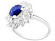 Sapphire and Diamond Cluster Ring