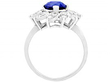 Sapphire and Diamond Cluster Ring
