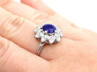 Sapphire and Diamond Cluster Ring