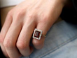 square citrine ring