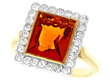 Antique Citrine and Diamond Ring