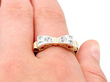 gold diamond bow ring