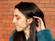 antique pearl grape earrings wearing