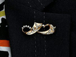 Vintage Gold and Diamond Brooch Wearing