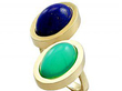 chrysoprase and lapis lazuli ring