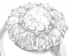 Platinum Cluster Diamond Engagement Ring