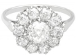Platinum Cluster Diamond Engagement Ring