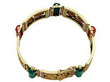 Yellow Gold Agate and Malachite Bracelet closed