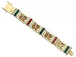 Yellow Gold Agate and Malachite Bracelet reverse