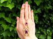 gold Edwardian amethyst necklace outside