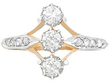 antique vertical trilogy ring