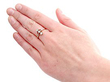 antique vertical trilogy ring wearing