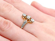 antique vertical trilogy ring wearing