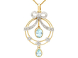Aquamarine and Diamond Pendant Necklace 