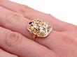 Sapphire and Gold Dress Ring Wearing Hand