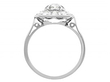 1920s Small Diamond White Gold Cluster Ring 