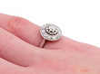 1920s Small Diamond Cluster Ring Wearing Side On
