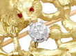 diamond griffin brooch