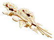 pearl and diamond flower brooch