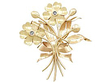 pearl and diamond flower brooch