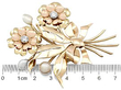 pearl and diamond flower brooch