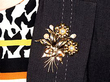 pearl and diamond flower brooch