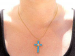 Antique Enamel Cross Pendant