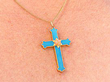 Antique Enamel Cross Pendant