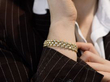 wearing diamond gold bracelet