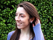 sapphire and diamond clip on earrings wearing