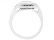 old cut diamond and sapphire ring side