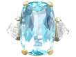 Vintage Aquamarine Ring with Diamonds