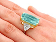 Vintage Aquamarine Ring with Diamonds