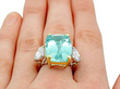 Vintage Aquamarine Ring with Diamonds
